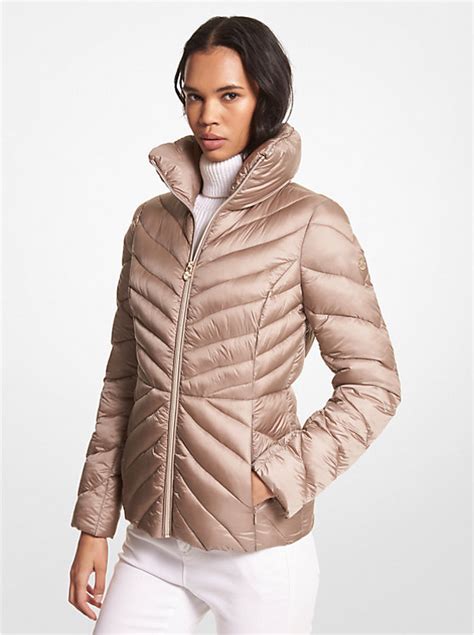 michael kors logo quilted puffer jacket|michael kors insulated jacket.